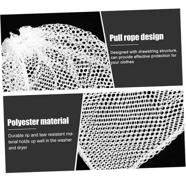 Alt view image 3 of 5 - Mesh Laundry Bags with Drawstring - 12"x18" Clear Breathable Mesh Storage Bags for Clothes, Delicates & Travel Essentials - Small White Bags for Organizing Underwear, Socks, Baby Clothes