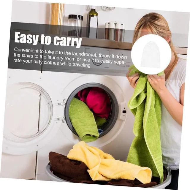 Alt view image 5 of 5 - Mesh Laundry Bags with Drawstring - 12"x18" Clear Breathable Mesh Storage Bags for Clothes, Delicates & Travel Essentials - Small White Bags for Organizing Underwear, Socks, Baby Clothes