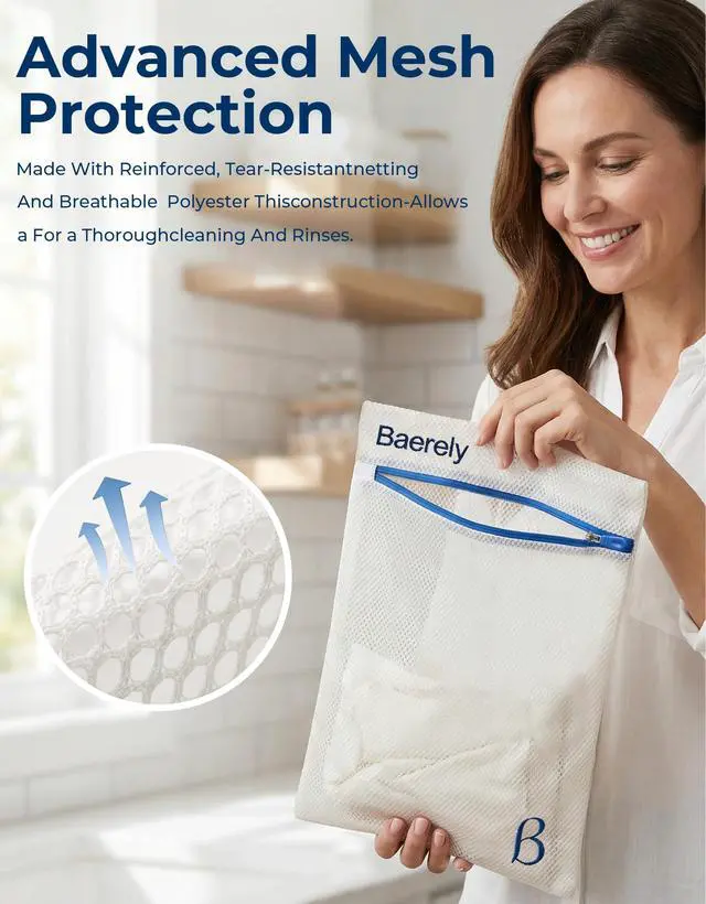 Alt view image 5 of 7 - Mesh Laundry Bag for Shapewear, Bras & Delicates 12x16 in Pearl White