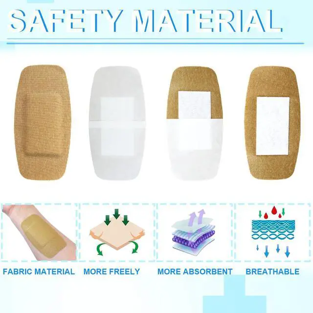 Alt view image 2 of 5 - 60pcs Sterile Rectangle Bandage Bulk Fabric Adhesive Flexible Bandages Non Stick Breathable Pad 3x4 Inch and 2x4 inch Large Sizes for First Aid Skin Wound Protection Care