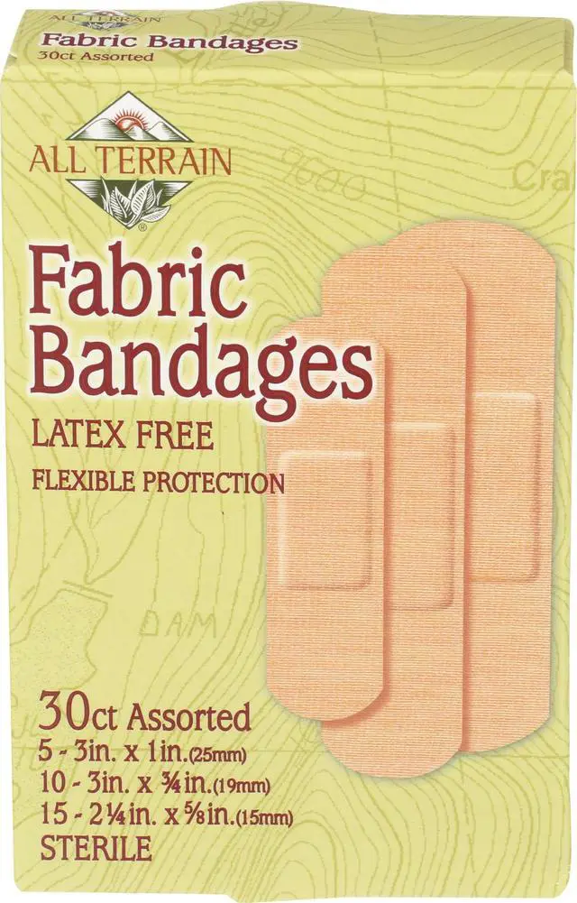 Main image of Fabric Bandages, Latex-Free Flexible Protection, 30 Count, Assorted Sizes, Sterile
