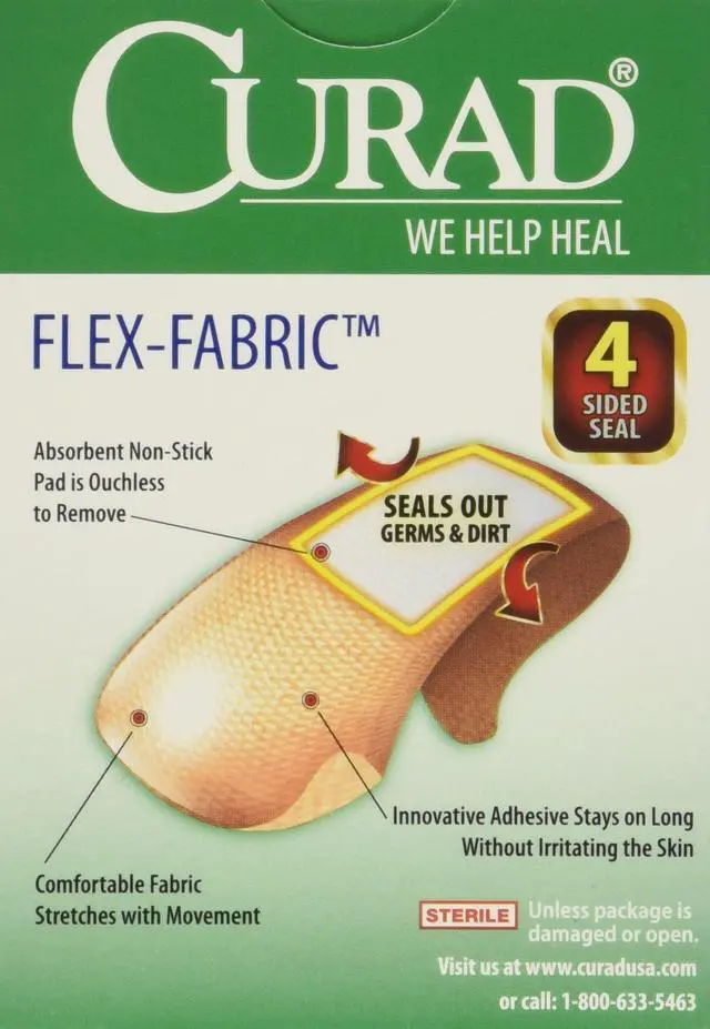 Alt view image 2 of 2 - CUR47315_OLD Flex-Fabric, 3/4 Inches X 3 Inches bandages, 30 count (Pack of 4)