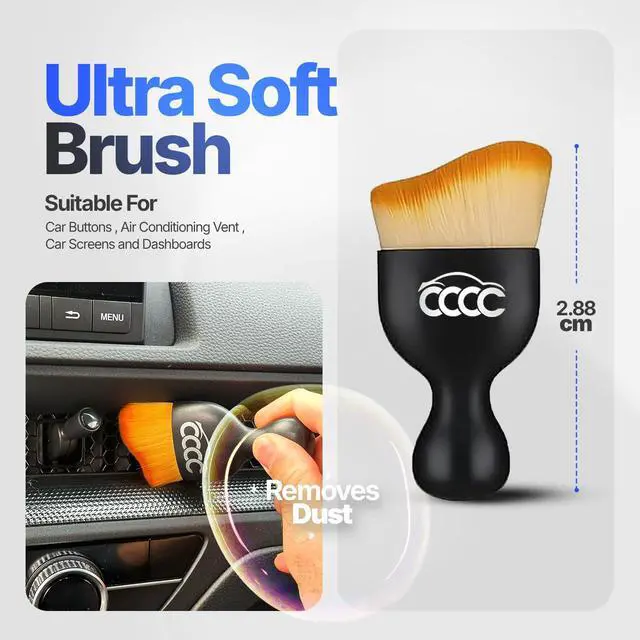 Alt view image 6 of 7 - 5 Pcs Car Detailing Brush Set 2 Pcs Ultra-Soft for Delicate Leather, Screens & Trim, 2 Pcs Nylon for Wheels, Tires & Tough Dirt, 1 Pc Boar Hair for All-Purpose Interior & Exterior Detailing