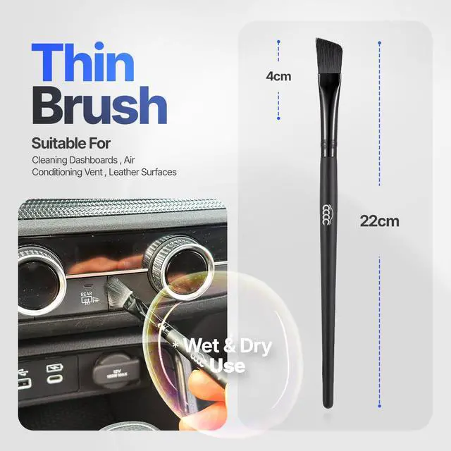 Alt view image 7 of 7 - 5 Pcs Car Detailing Brush Set 2 Pcs Ultra-Soft for Delicate Leather, Screens & Trim, 2 Pcs Nylon for Wheels, Tires & Tough Dirt, 1 Pc Boar Hair for All-Purpose Interior & Exterior Detailing