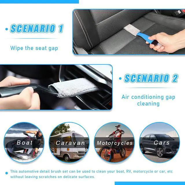 Alt view image 6 of 6 - 2 PCS Double Head Brush for Car Clean, Soft Auto Interior Duster Detailing Brushes, Universal Vehicle Dashboard Screen, Air Vents, Computer etc Cleaning Tool Accessories (Black)