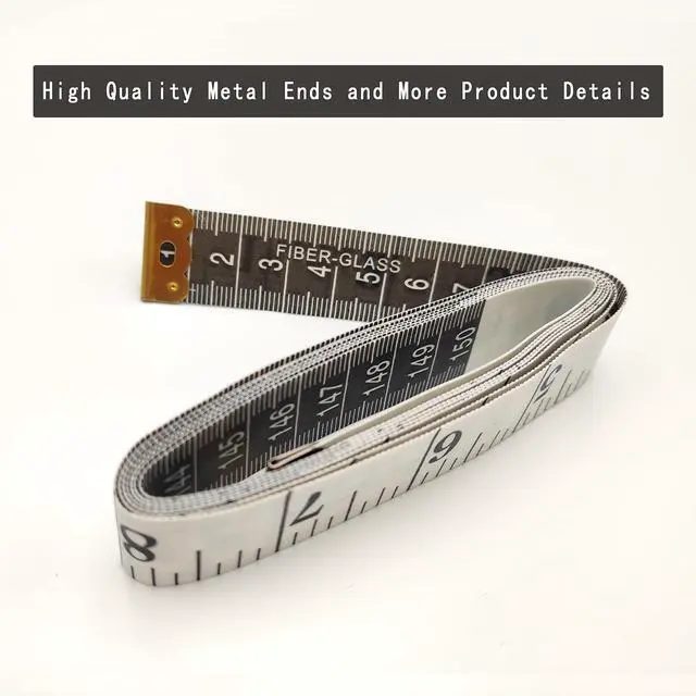 Alt view image 4 of 5 - 3 Pack Soft Measuring Tape for Body ,Double Scale Fabric Craft Tape Measure Sewing Tailor Cloth Flexible Ruler for Weight Loss 60 inch/150cm,White