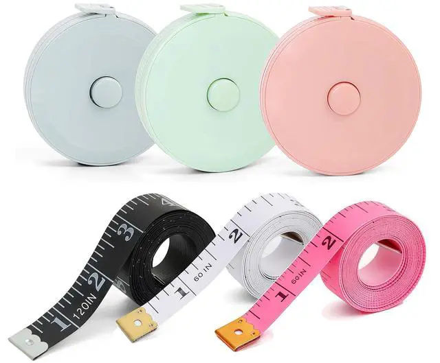 Main image of 6 Pack Tape Measure Body Measuring Tape, 60-inch and 120-inch Soft Tape Measure, Retractable Dual Sided Flexible Ruler for Craft Fabric Sewing Tailor Cloth Knitting