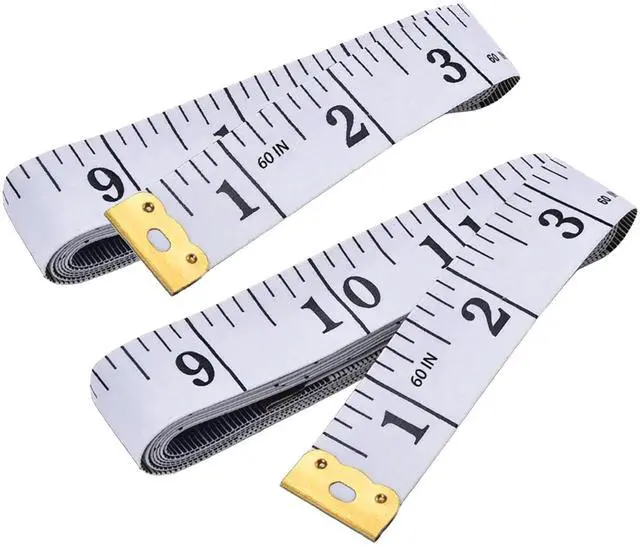 Main image of Dual Scale Body Measuring Tape - 60 inches Soft Tailor Measuring Tape for Sewing Cloth - Fitness Ruler for Fat Measurements and Nursing Use - Pack of 2