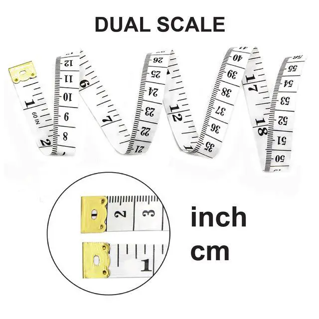 Alt view image 3 of 3 - Dual Scale Body Measuring Tape - 60 inches Soft Tailor Measuring Tape for Sewing Cloth - Fitness Ruler for Fat Measurements and Nursing Use - Pack of 2