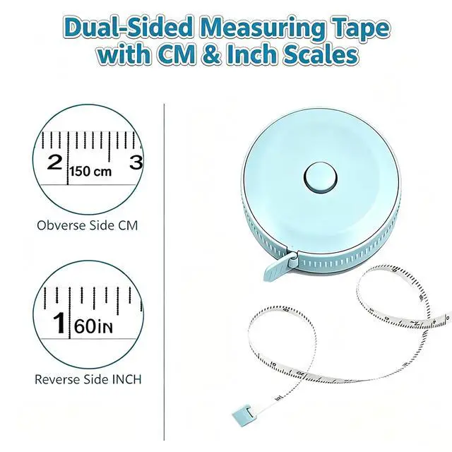 Alt view image 4 of 7 - Soft Measuring Tape 4 Pack, Body Tape Measure 60 Inch, Retractable Set | Body measuring tape for body measurements, sewing tape measure for cloth, dual scale inch and cm, retractable 60 inch
