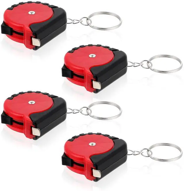 Main image of 4 Pcs Mini Keychain Tape Measure 3Ft Retractable Measuring Tape Portable Pocket Measurement Tape with Stable Slide Lock Measuring Tape Ruler for Body Measuring Easy Read Metric/Inch