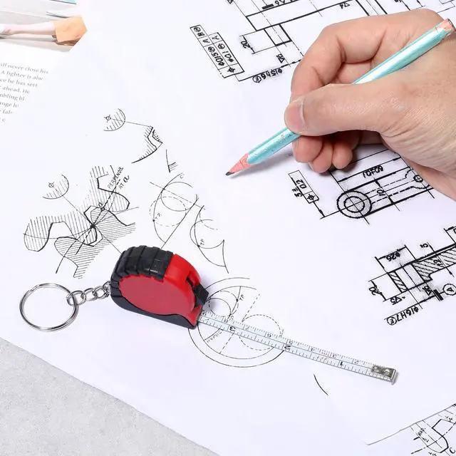 Alt view image 5 of 7 - 4 Pcs Mini Keychain Tape Measure 3Ft Retractable Measuring Tape Portable Pocket Measurement Tape with Stable Slide Lock Measuring Tape Ruler for Body Measuring Easy Read Metric/Inch