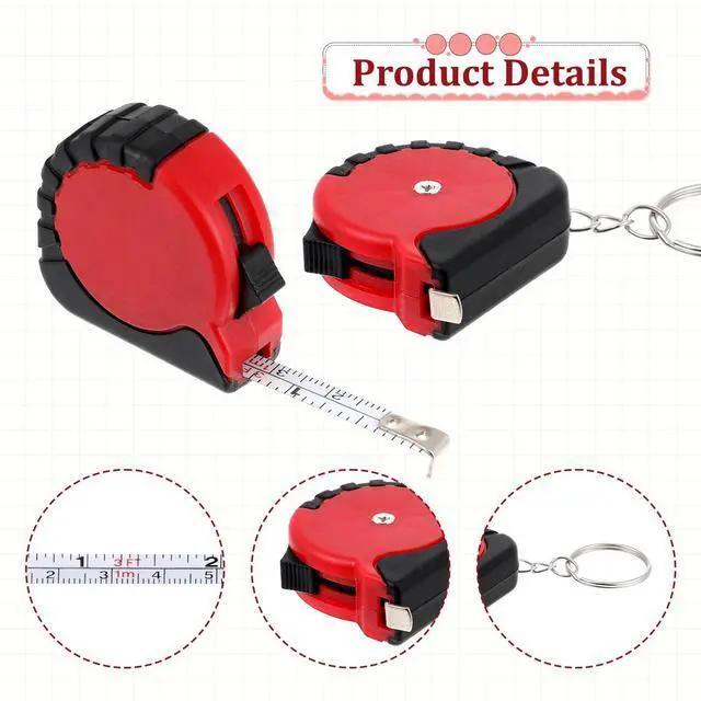Alt view image 6 of 7 - 4 Pcs Mini Keychain Tape Measure 3Ft Retractable Measuring Tape Portable Pocket Measurement Tape with Stable Slide Lock Measuring Tape Ruler for Body Measuring Easy Read Metric/Inch