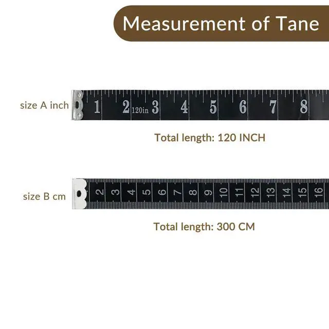 Alt view image 3 of 7 - 2 Pack Sewing Tape Measure120Inch/300cmDouble-Scale Soft Tape Measuring Body Weight Loss Medical Body Measurement Sewing Tailor Cloth Ruler Dressmaker Flexible Ruler Tape Measure (Black)