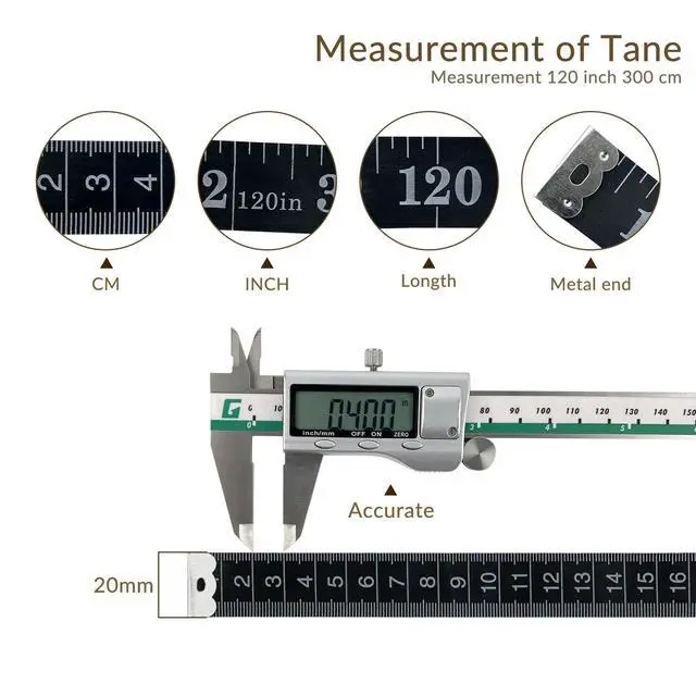 Alt view image 4 of 7 - 2 Pack Sewing Tape Measure120Inch/300cmDouble-Scale Soft Tape Measuring Body Weight Loss Medical Body Measurement Sewing Tailor Cloth Ruler Dressmaker Flexible Ruler Tape Measure (Black)
