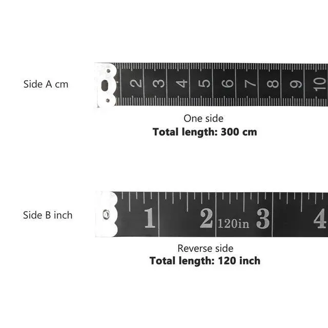 Alt view image 6 of 7 - 2 Pack Sewing Tape Measure120Inch/300cmDouble-Scale Soft Tape Measuring Body Weight Loss Medical Body Measurement Sewing Tailor Cloth Ruler Dressmaker Flexible Ruler Tape Measure (Black)