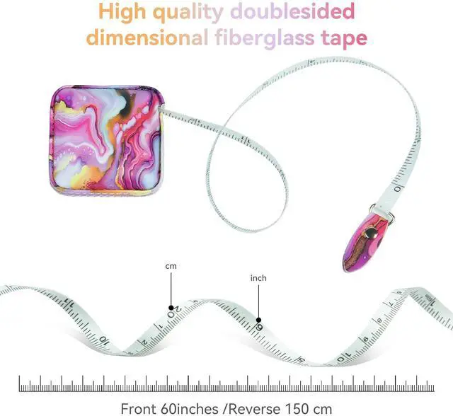 Alt view image 3 of 7 - Mini Tape Measure Retractable Soft Tape Measure for Sewing, Cloth, Fabric & Measuring Tape for Body Measurements - Pink