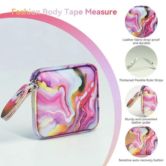 Alt view image 4 of 7 - Mini Tape Measure Retractable Soft Tape Measure for Sewing, Cloth, Fabric & Measuring Tape for Body Measurements - Pink