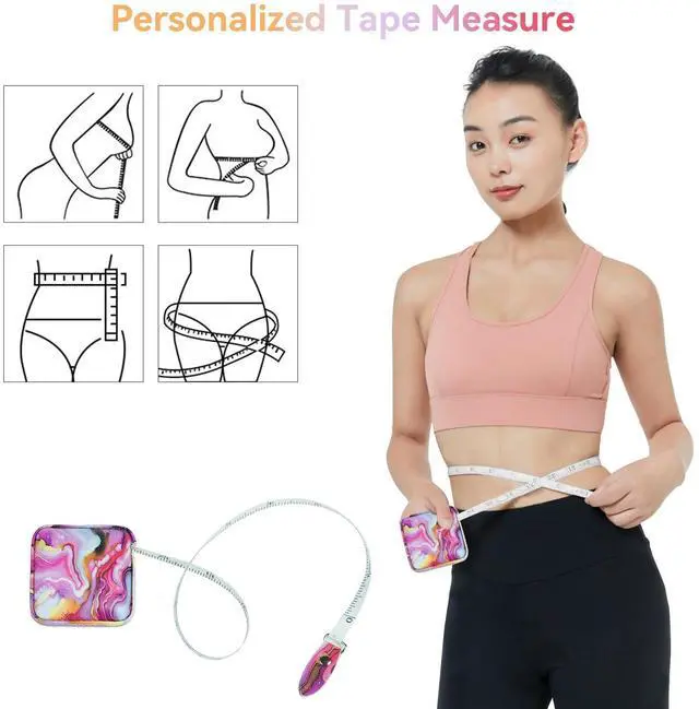 Alt view image 6 of 7 - Mini Tape Measure Retractable Soft Tape Measure for Sewing, Cloth, Fabric & Measuring Tape for Body Measurements - Pink