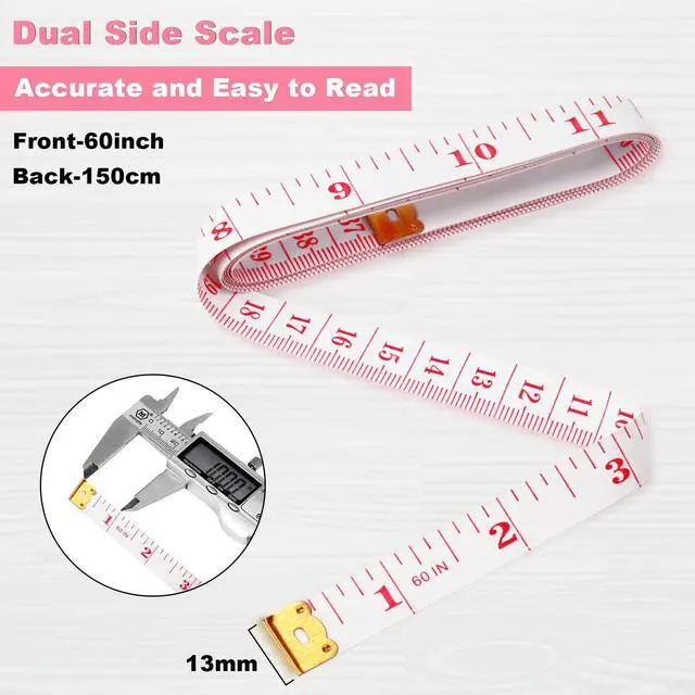 Alt view image 3 of 5 - 6 Packs Soft Body Tape Measure Measuring Tape for Body Double Scale Small Fabric Sewing Tailor Cloth Waist Pink Measuring Tape Measure for Body Measurements Weight Loss, 150cm/60inch