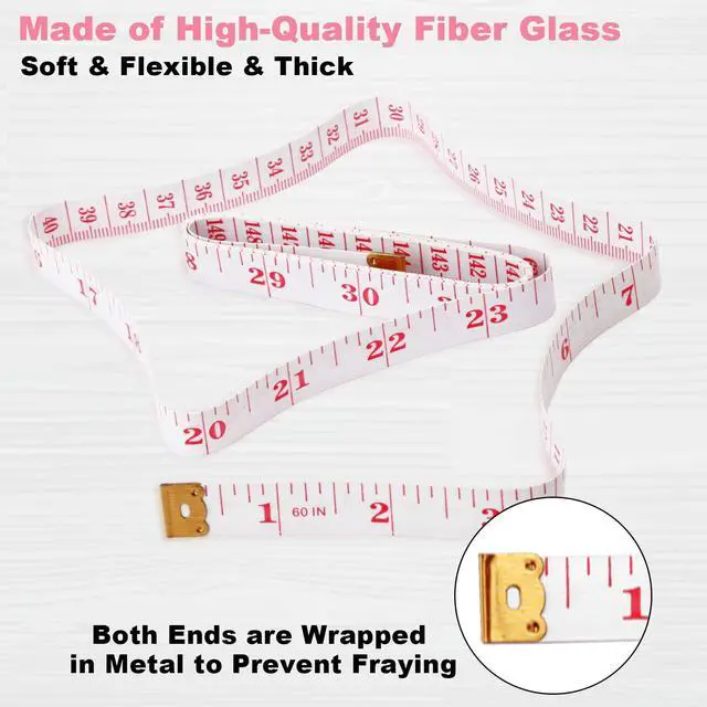 Alt view image 4 of 5 - 6 Packs Soft Body Tape Measure Measuring Tape for Body Double Scale Small Fabric Sewing Tailor Cloth Waist Pink Measuring Tape Measure for Body Measurements Weight Loss, 150cm/60inch