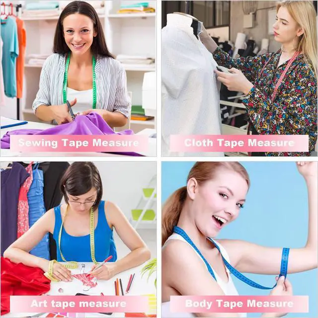Alt view image 5 of 5 - 6 Packs Soft Body Tape Measure Measuring Tape for Body Double Scale Small Fabric Sewing Tailor Cloth Waist Pink Measuring Tape Measure for Body Measurements Weight Loss, 150cm/60inch