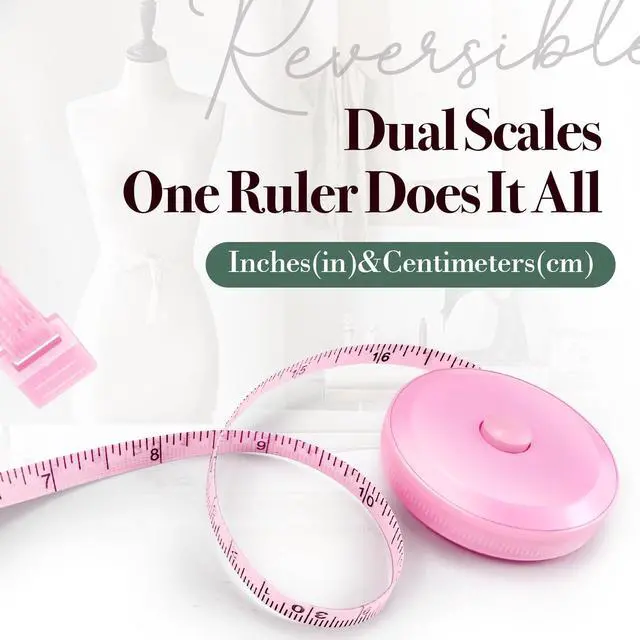 Alt view image 2 of 7 - Retractable Body Measuring Tape 60 Inch/150cm,Dual Sided Bra Measuring Tape | Soft Measuring Tape For Body Pink, Automatic Tape Measure Fabric Tailor Cloth Measurement Tool, 2PCS