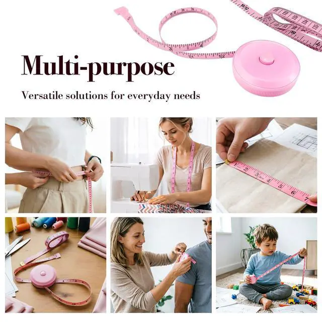 Alt view image 7 of 7 - Retractable Body Measuring Tape 60 Inch/150cm,Dual Sided Bra Measuring Tape | Soft Measuring Tape For Body Pink, Automatic Tape Measure Fabric Tailor Cloth Measurement Tool, 2PCS