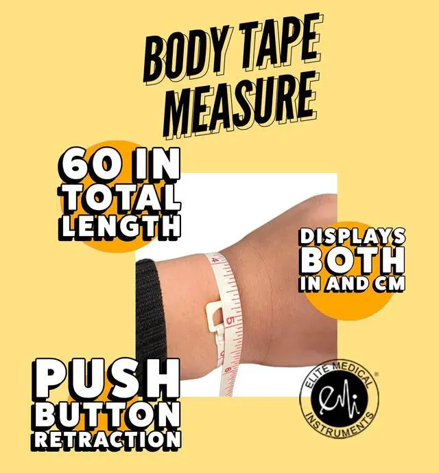 Alt view image 3 of 3 - EMI Body Medical Retractable Soft Tape Measure with Dual-Scale in and CM - Measuring Tape for Body, Sewing, Tailoring, Fabric, Weight Loss & Medical Use- Blue EAM-400B