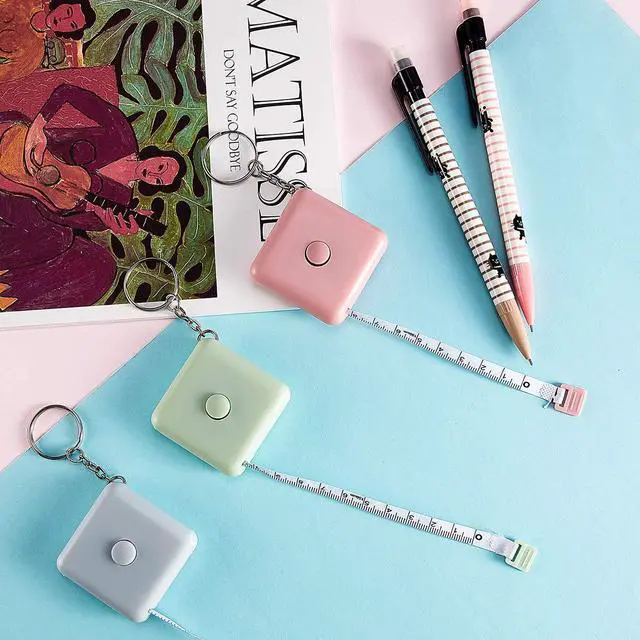 Alt view image 3 of 7 - 6 Pack Tape Measure Keychain 60 Inch Mini Retractable Measuring Tapes Keychain Small Sewing Tape Measure for Body Measurement Weight Loss Fabric Cloth Knitting Craft