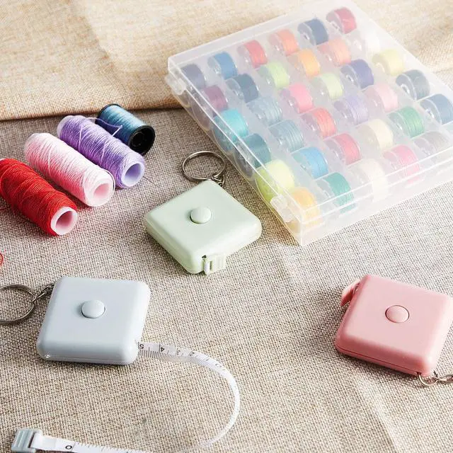 Alt view image 5 of 7 - 6 Pack Tape Measure Keychain 60 Inch Mini Retractable Measuring Tapes Keychain Small Sewing Tape Measure for Body Measurement Weight Loss Fabric Cloth Knitting Craft