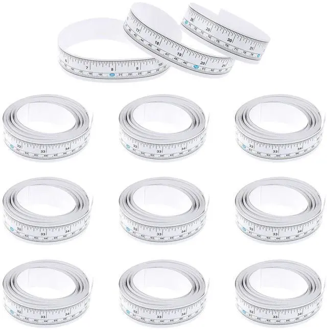 Main image of 10 Pcs Self Adhesive Measuring Tape, Left-Right Reading, Ruler Tape | Measure Tape with Adhesive Backing, with Imperial and Metric Scales, for Workbench Table Saw Drafting Table, 36 Inches 90 CM