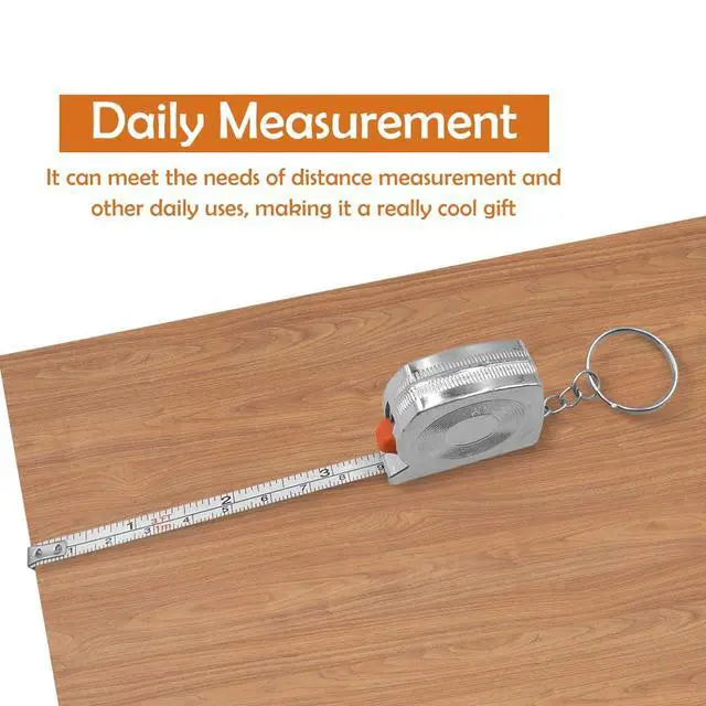 Alt view image 4 of 6 - 6 Pack Small Tape Measure Keychains, Mini Tape Measures Retractable, with Slide Lock Automatic Rebound for Daily Use, Bright Silver Electroplating 3 Feet(100cm)