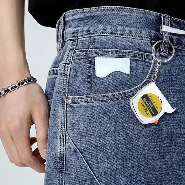 Alt view image 6 of 6 - 6 Pack Small Tape Measure Keychains, Mini Tape Measures Retractable, with Slide Lock Automatic Rebound for Daily Use, Bright Silver Electroplating 3 Feet(100cm)