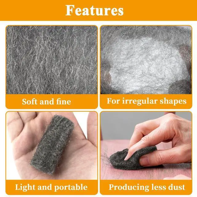 Alt view image 5 of 7 - Steel Wool Pads 00 15PCS - Mini Steel Wool Roll Glass Wood Fabric Metal Fine Polishing Chrome Glass Polishing Pads Wool Steelwool Mice Control Weep Hole Covers Walls Fill