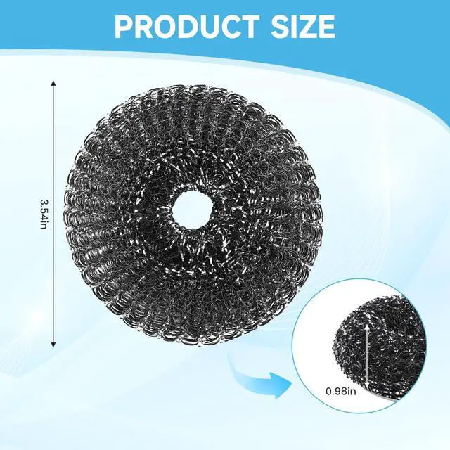 Alt view image 2 of 7 - 6 Pcs Steel Wool Scrubber, Stainless Steel Scrubber for Cleaning Kitchen and Household Stubborn Messes from Stoves Pans Pots Grill Sink, Replacement Wire Brush Set (Only Replacement Pad)