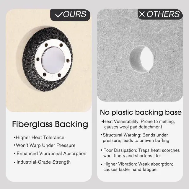 Alt view image 3 of 7 - Wool Flap Buffing Wheel Pad 4.5" × 0.87" Wool Polishing Wheel Disc for Angle Grinder for Stainless Steel, Surface Finishing Metal Aluminum, Wood, Glass polishing, Ceramic, Marble, Furniture 5pcs