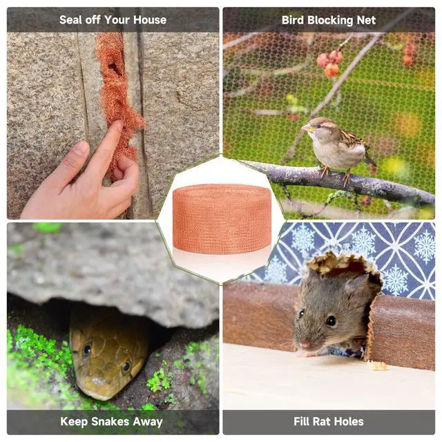 Alt view image 6 of 7 - 5th Gen Copper Mesh Rodent Control Set, 4in x 30ft Premium Pure Copper Wool | Rustproof Mesh Roll for Mice Slug Snail Control, Ideal for Hole Blocking, with Exclusive Wood Stick