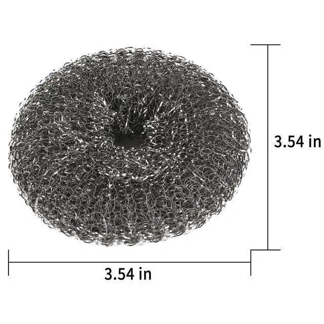 Alt view image 2 of 5 - 2 Pcs Heavy-Duty Stainless Steel Wool Barbecue Grill Cleaning Scrubber Pads, Replacement Steel Wool Brush Head