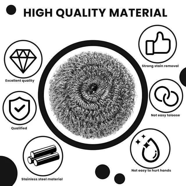 Alt view image 4 of 6 - 6 Pcs Stainless Steel Scrubber, Steel Wool Pads, Flexible Scrubber Pads, Dishwashing Scouring Pads Heavy Duty, Kitchen Scrubbing Sponges for Cleaning Dishes, Pots, Pans, Grills and Sinks