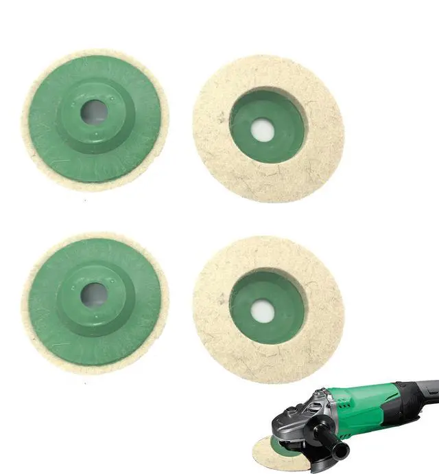 Main image of 4Pcs 4 Inch Wool Polishing Wheel Disc Pad Ultimate Power Buffing for 100 Angle Grinder Polishing Kit Metal and Stainless Steel Wheels Buffing Disc Buffing Polishing Buffer Bore Dia