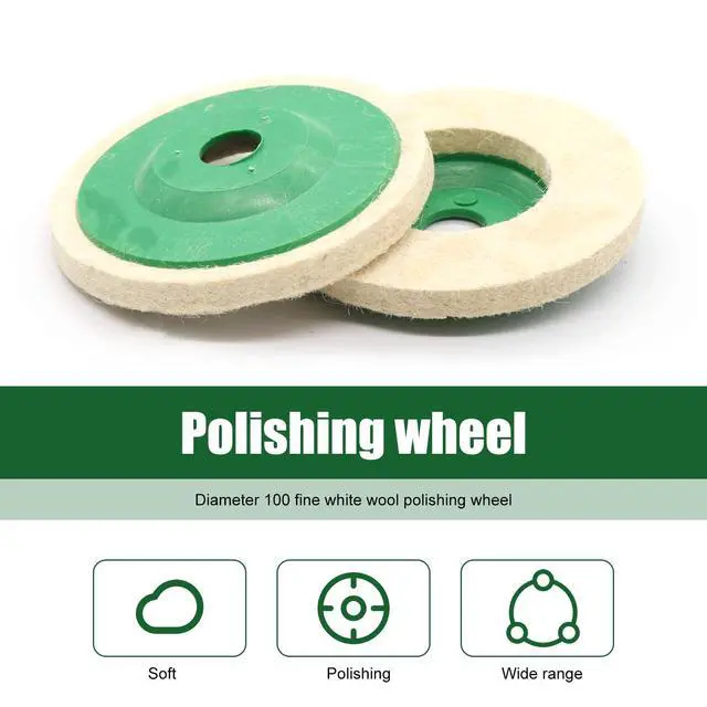 Alt view image 4 of 6 - Wool Felt Polishing Disc, Car Waxing and Polishing Wool Wheel Pads for 100 Angle Grinder, 4" Portable Multifunctional Thickening Maintenance Tool, for Cars Body Metal Marble Glass (Green)