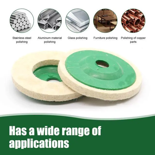 Alt view image 5 of 6 - Wool Felt Polishing Disc, Car Waxing and Polishing Wool Wheel Pads for 100 Angle Grinder, 4" Portable Multifunctional Thickening Maintenance Tool, for Cars Body Metal Marble Glass (Green)