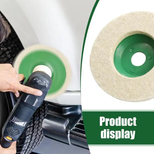 Alt view image 6 of 6 - Wool Felt Polishing Disc, Car Waxing and Polishing Wool Wheel Pads for 100 Angle Grinder, 4" Portable Multifunctional Thickening Maintenance Tool, for Cars Body Metal Marble Glass (Green)