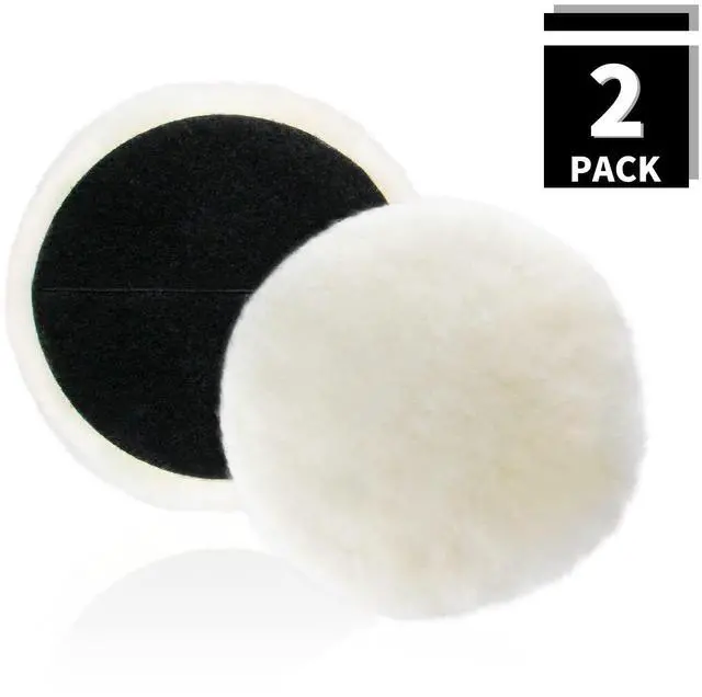 Alt view image 3 of 7 - 5 Inch Wool Buffing Pads, Pack of 2 | Soft Car Buffer Backing Pads, Hook and Loop, For Car Polishing, Buffing and Cutting