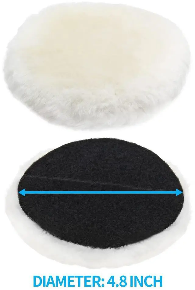 Alt view image 5 of 7 - 5 Inch Wool Buffing Pads, Pack of 2 | Soft Car Buffer Backing Pads, Hook and Loop, For Car Polishing, Buffing and Cutting