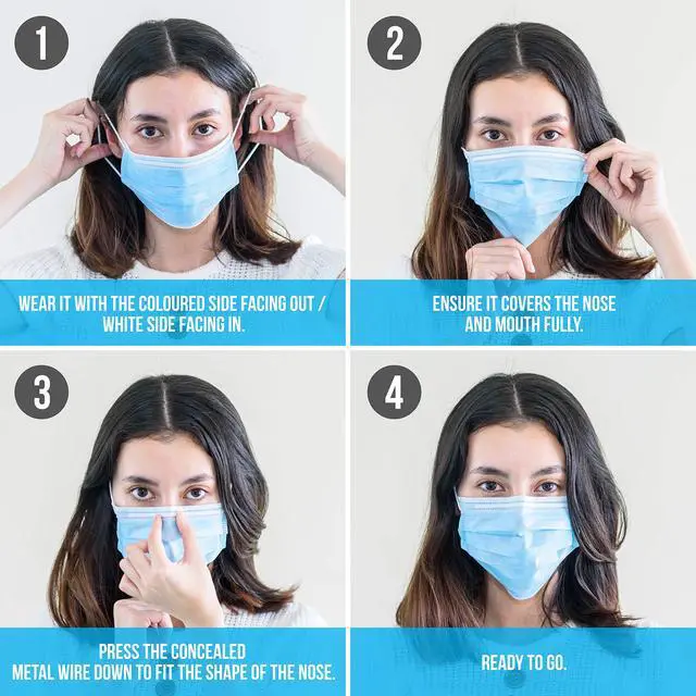 Alt view image 4 of 5 - SereneLife 50 Count Disposable Kids Face Masks | Breathable 3-Ply Layers | Non-Woven Fabric | Comfortable Earloops | Daily Use & Personal Care | Easy to Use & Disposable | For Children (Blue)