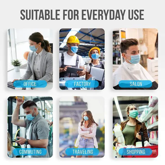 Alt view image 3 of 5 - SereneLife 50 Count Disposable Kids Face Masks | Breathable 3-Ply Layers | Non-Woven Fabric | Comfortable Earloops | Daily Use & Personal Care | Easy to Use & Disposable | For Children (Blue)