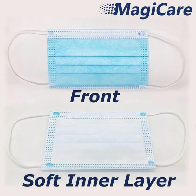 Alt view image 2 of 6 - Kids Face Mask, Disposable Blue Kids Mask, Youth Ages 4-12 | 50/Box, 3 Ply, Soft, Comfortable, Breathable