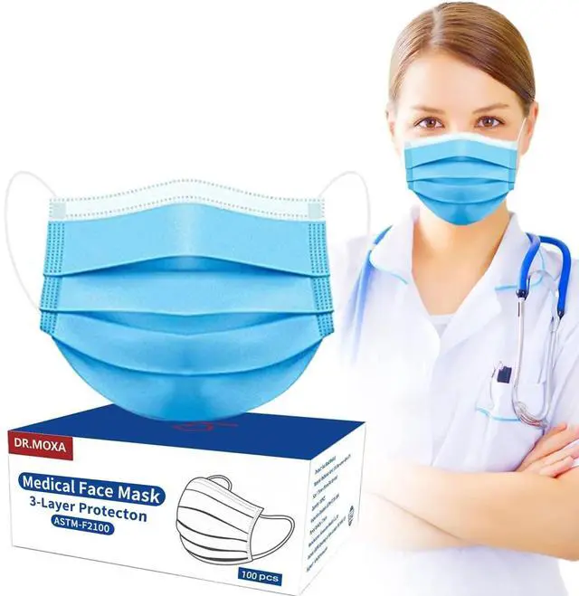 Main image of 50 Pack Disposable Face Masks ASTM Level 2, Medical Grade | Comfortable, Soft, Breathable
